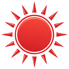 Wall Mural - Vector Illustration of a Vibrant Red Sun Element Isolated.