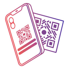 A smartphone scanning a qr code for digital information access and communication