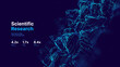 © ec0de - Cyber Big Data Flow Particles Tech Business or Science Background. Medical Research or Tech Innovation Online Webinar Presentation Event. Conference or Forum Vector Illustration Backdrop.