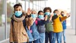 © Andi - Children in masks waving goodbye