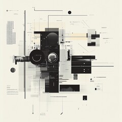 modern technology blueprint featuring elegant monochrome design for innovative tech company branding