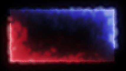 Wall Mural - Seamless Looping Lightning Neon Energy Frame Background or Border on Alpha Transparent Background

