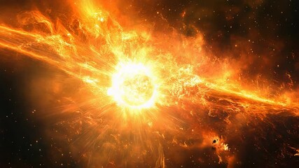 Wall Mural - exploding star generating huge amount of energy in deep space