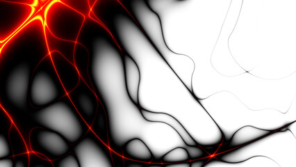 Sticker - red futuristic technology background with organic motion. energy overlay lines background