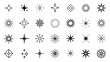 © Bippon - A diverse vector collection of minimalist star and sparkle icons for graphic design elements.