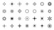 © Bippon - Minimalist vector icon set of geometric stars and sparkling symbols for creative design.