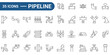 © ricky_and - Thirty five pipeline icons with outline style show plumbing components and situations. Suitable for presentations, and educational materials about plumbing systems and maintenance. editable stroke.