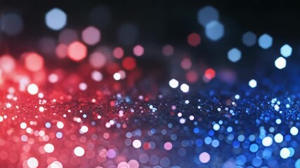 Canvas Print - Red and blue glitter creates festive sparkling background