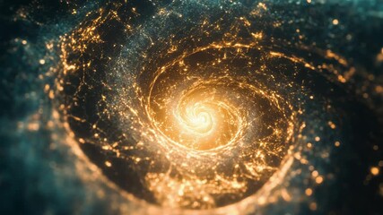 Wall Mural - golden swirling galaxy creating a cosmic vortex in the universe