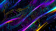 © ArtBeauty - Abstract digital circuit board with binary code and neon lights technology data