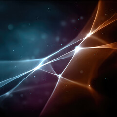 Wall Mural - abstract glowing line dark background blue and orange light digital energy futuristic dynamic modern