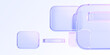 © marozhkastudio - Light blue 3d background with glass holographic transparent cube blocks render. Abstract geometric pattern of square or rectangle shapes with purple pink gradient. Digital tech banner. 3D illustration