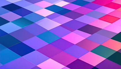 Wall Mural - Diagonal rows of translucent, multicolored squares create a vibrant, geometric pattern.