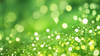 Canvas Print - Abstract green background showing bokeh effect and glitter