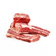 © Wirestock - Raw beef short ribs on white background.