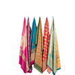© TARU STOCKPLC - Colorful array of silk sarees hanging in a traditional wardrobe isolated on transparent background