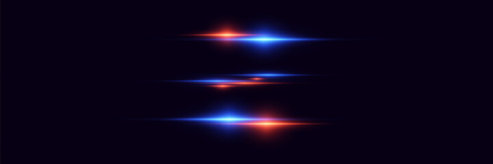 Wall Mural - abstract light lines of blue and red effect.