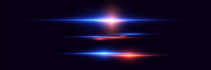 Wall Mural - abstract light lines of blue and red effect.