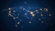© sablengjago - Global network connection illustrated on a world map with glowing nodes and lines.