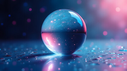Wall Mural - abstract glass sphere reflections in gradient space.