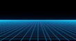 © gusmanfahmi - Futuristic Digital Grid Landscape with Blue Lines in Dark Space