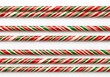 © RAMS - Festive Candy Canes Arrayed in Red, White, and Green Stripes for Seasonal Celebrations and Holidays