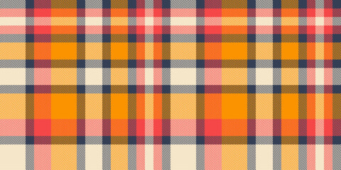 Poster - Vibrant autumnal plaid pattern.  Warm oranges, reds, and creams create a cozy, textured design ideal for fall fashion, home decor, or website backgrounds.