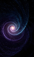 Wall Mural - abstract spiral galaxy illustration with shining cosmic dust and radiant center creating a captivati