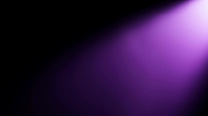 Wall Mural - purple stage spotlight shining on a black background. abstract bright light ray effect moving across