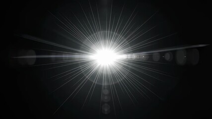 Wall Mural - abstract bright light ray burst with lens flare effect radiating across a dark background. optical l