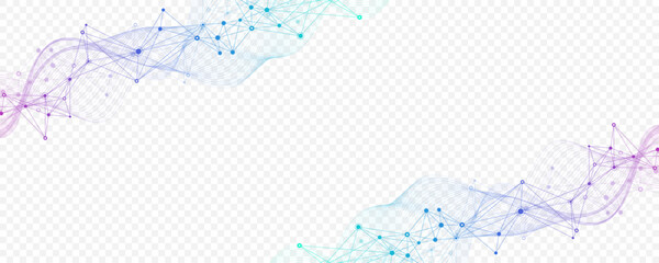 Wall Mural - abstract tech network connection dots. digital technology and big data analysis background. white ba