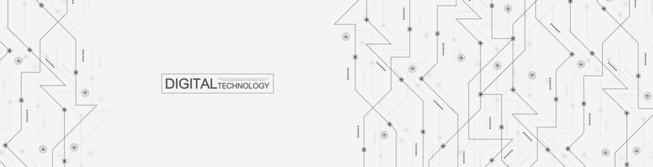 Wall Mural - motherboard technology circuit board texture design. creative idea ai banner concept for internet te