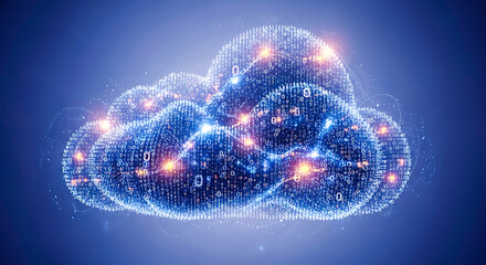 Digital cloud computing data network technology abstract