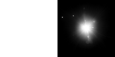 Wall Mural - abstract light burst effect png cut out element set, transparent background
