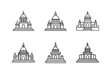 victoria memorial aires icon line art vector illustration