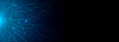 © AntonKhrupinArt - Circuit board components on a technology blue background. Horizontal web banner with empty place for text. AI chip on a futuristic chipset motherboard. Tech bg. Abstract digital vector illustration.
