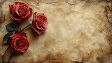 Parchment Colour Roses Parchment With Red Roses Background Free Stock Photo - Public Domain ...