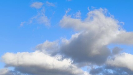 Wall Mural - landscape of white cumulus clouds moving across the blue sky in the afternoon