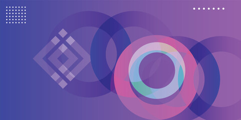 Poster - Abstract gradient  background with various shapes  on it