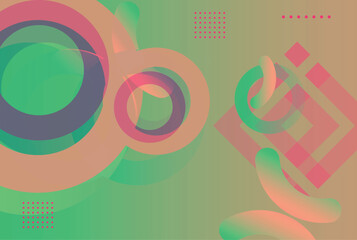 Poster - Abstract gradient  background with various shapes  on it