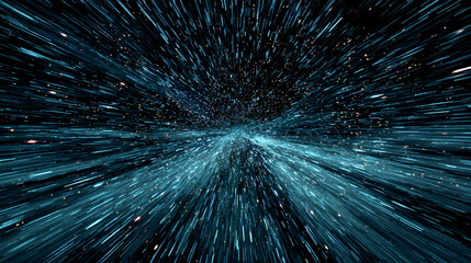 Wall Mural - Cosmic journey through space showcasing vibrant light particles