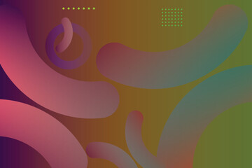 Poster - Abstract gradient  background with various shapes  on it