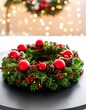 © Pani - Christmas wreath with red ornaments