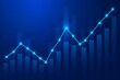 © Xohir  - Glowing blue line graph showing upward trend against a dark blue background with subtle bar chart elements
