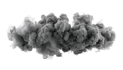 Wall Mural - monumental smoke cloud formation on a clean transparent backdrop creating abstract shapes and