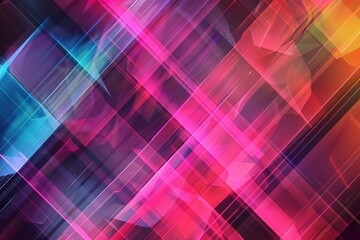 Wall Mural - pink and blue intersecting lines create a dynamic composition, ideal for modern and futuristic proje