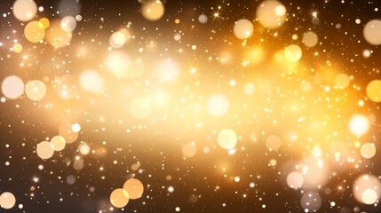 Canvas Print - elegant modern golden abstract background with bokeh lights for joyful celebrations and events
