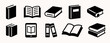 © Maxim Filitov - Book icon set. Books vector flat illustrations collection. Open book, closed book icons. E-book icon. Back to school, library signs. Study concept symbols