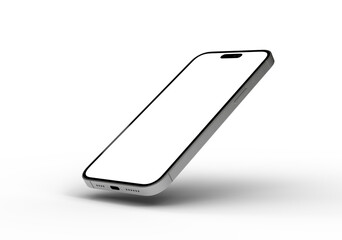 High-quality image of a modern smartphone with a blank screen, perfect for app presentations or website designs.
