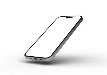High-quality image of a modern smartphone with a blank screen, perfect for app presentations or website designs.